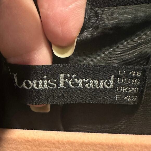 Louis Féraud Black Double Breasted Trench Coat Classic Heritage Preppy XL - Picture 10 of 15